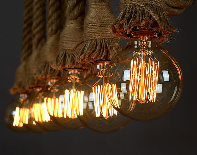 โคมไฟแขวนเพดานแบบพันเชือก 6 ดวง [R-533]