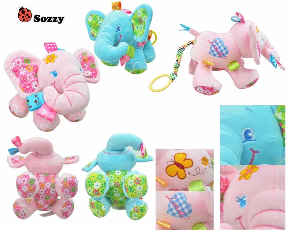 ตุ๊กตาช้างน้อยกล่อมนอนเสริมพัฒนาการ Sozzy รุ่น Elephant Musical Baby Plush Toy (สีฟ้า)