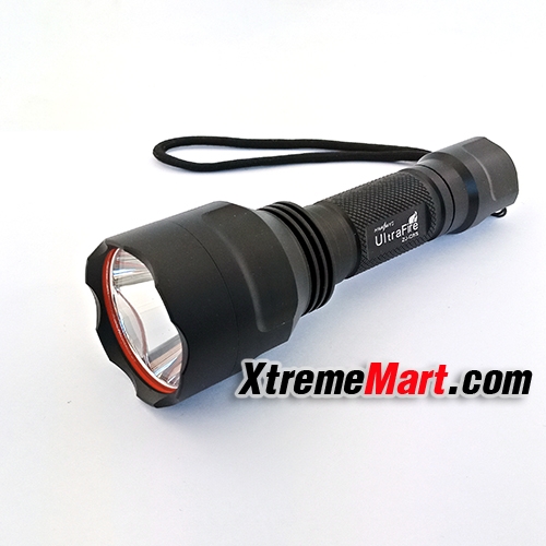 ชุดเซตไฟฉาย Ultrafire C8S Cree Q5 LED Flashlight 3 Modes แสงขาว (สีดำ)