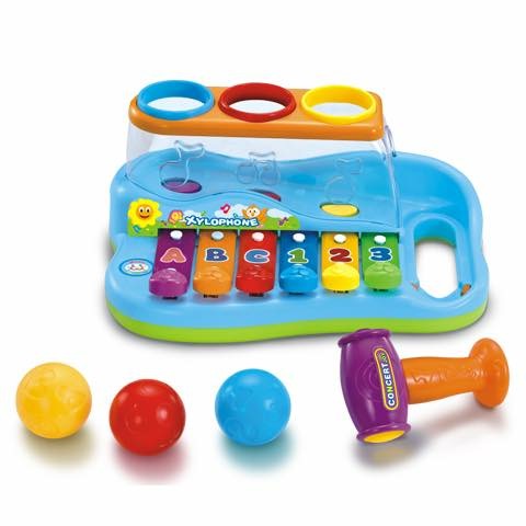 เครื่องดนตรีไซโลโฟนเสริมพัฒนาการ Huile Toys Enlighten Rainbow Xylophone