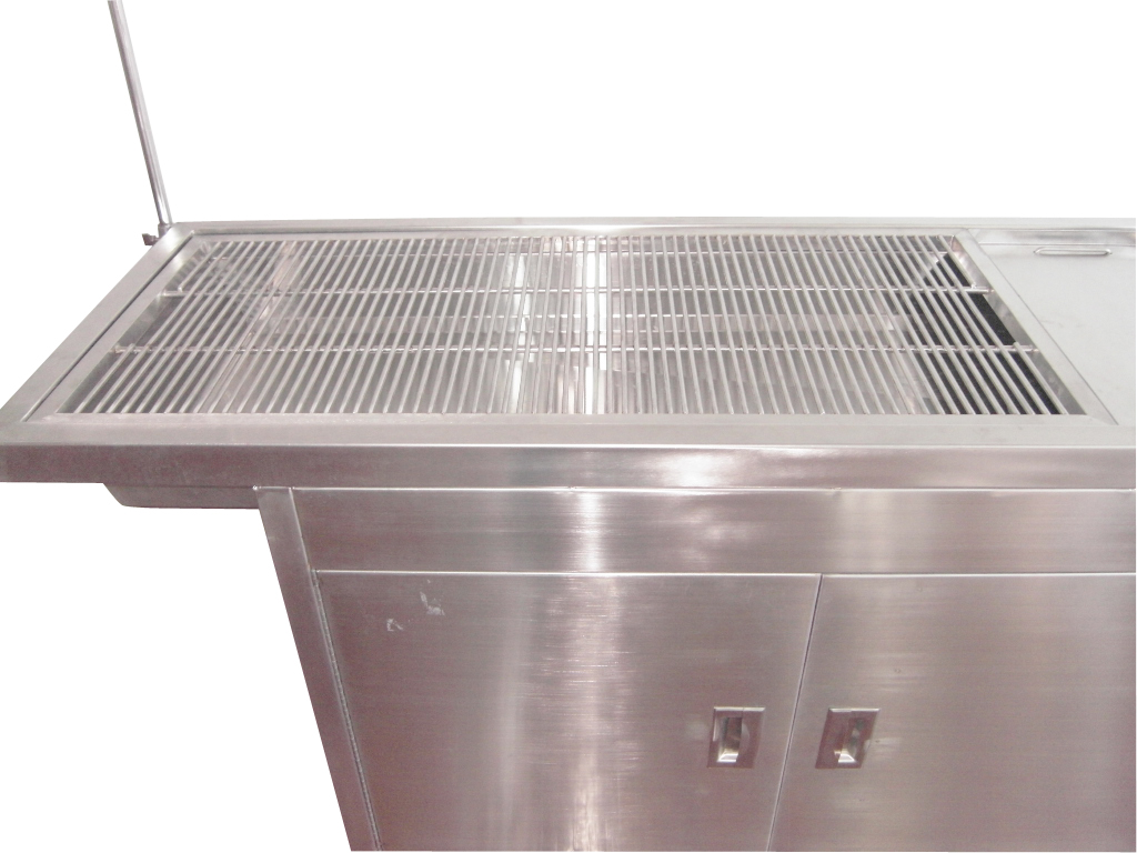 โต๊ะผ่าตัดสแตนเลส พร้อมซิงค์น้ำล้างแผลและตู้เก็บของในตัว