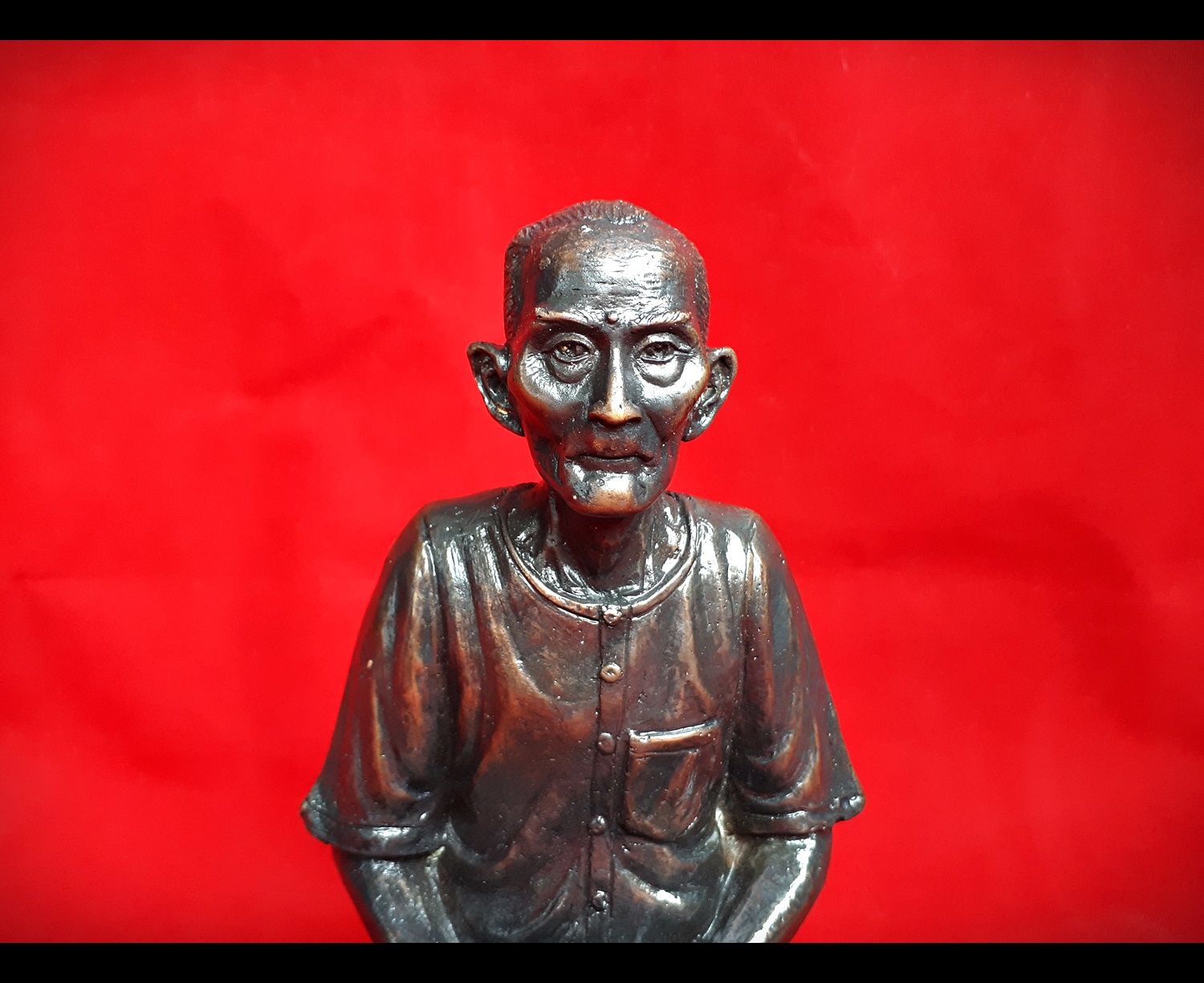 อาแป๊ะ เซียนแปะโรงสี อาจารย์โง้วกิมโคย วัดศาลเจ้า เนื้อโลหะ ขนาดบูชา หน้าตัก 5 นิ้ว ปลุกเสกโดย ครูบากฤษณะ