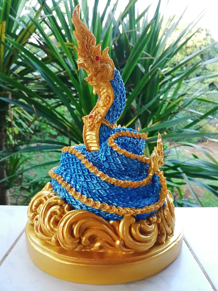 รูปหล่อ พญานาค พญามุจลินท์นาคราช พร้อมลูกแก้ว (งานหล่อเรซิ่นคุณภาพเกรดA) (สูง10.9 ฐานกว้าง7.5 นน.2.5กก) (ขายปลีก ขายส่ง)