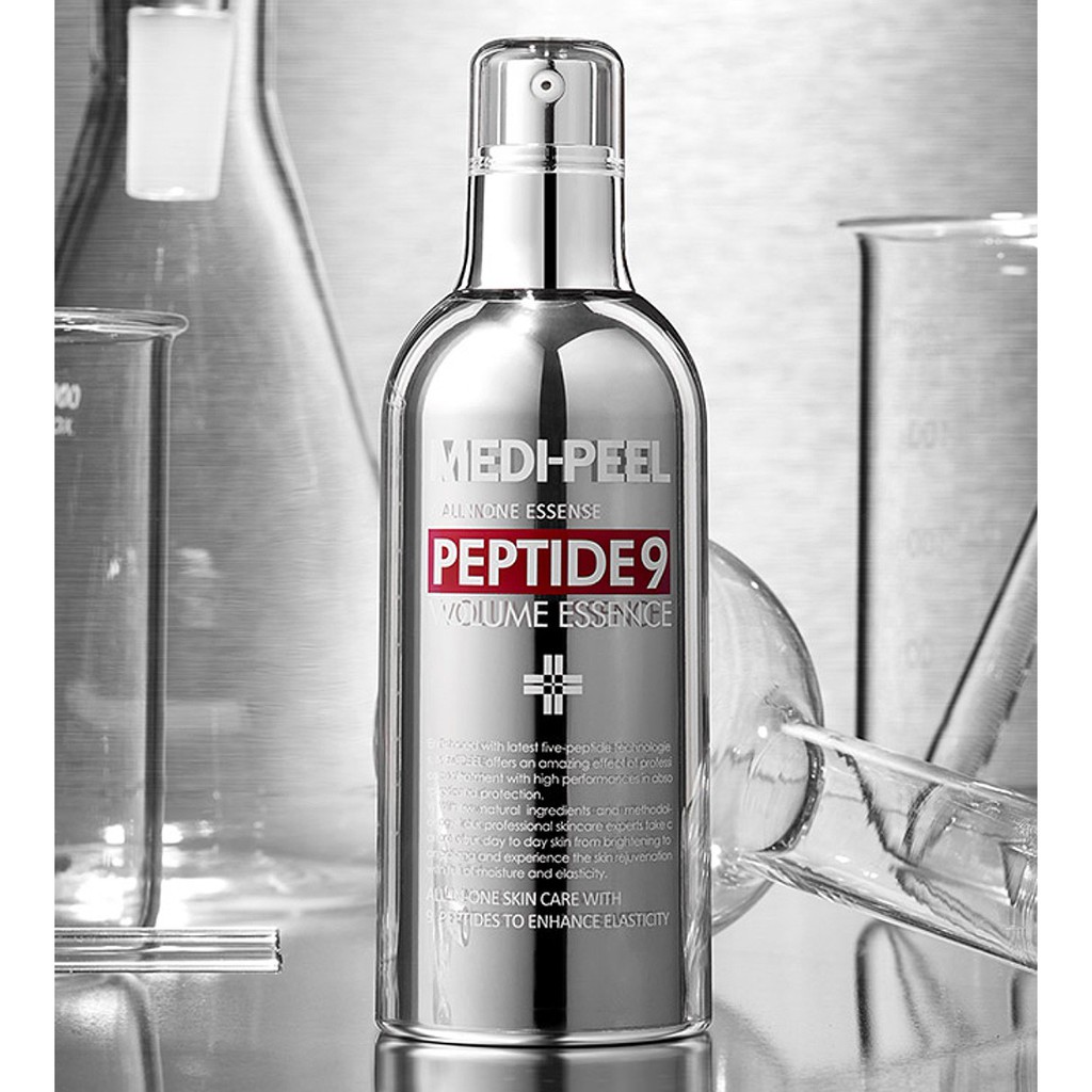 (กล่องเงินคาดแดง 100mL) Medi-Peel Peptide9 Volume Essence All in One Essence เมดิพีลเอสเซนส์เปปไทด์บำรุงผิวหน้า ให้ผิวชุ่มชื้น ยืดหยุ่น กระขับ และลดริ้วรอยแห่งวัย