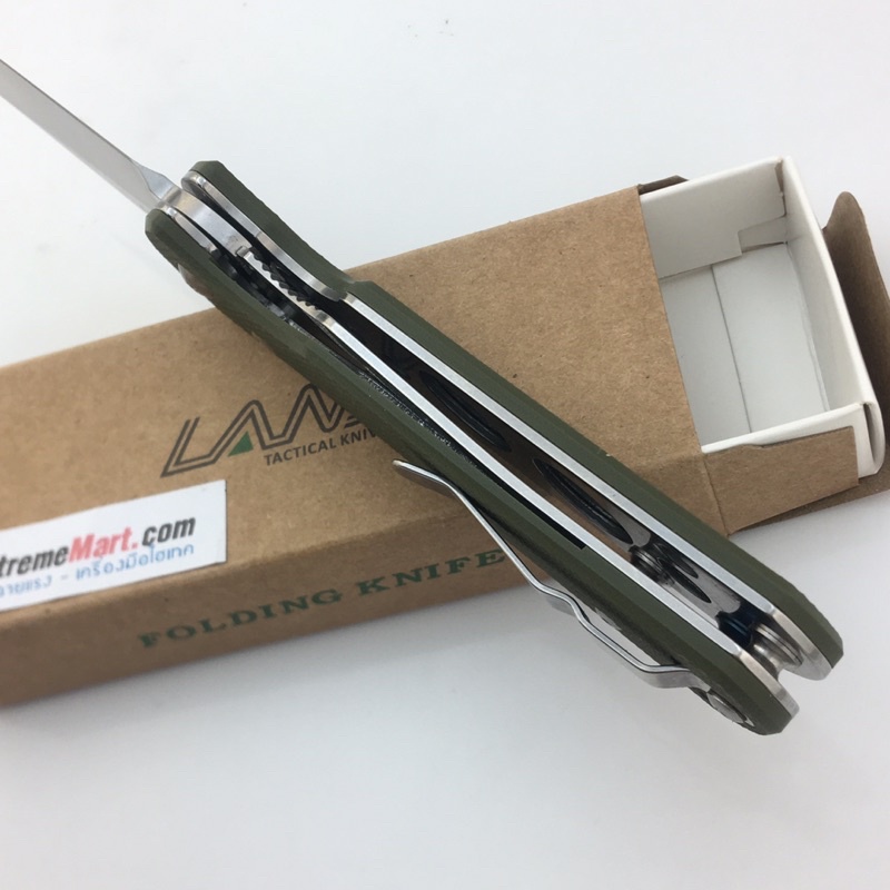 มีดพับ LAND 911 ด้ามสีเขียว ของแท้ 100% (เวอร์ชั่นหมุดสีเงิน) G10 ระบบ Ball bearing เปิด-ปิด ลื่นมาก Folding Knife