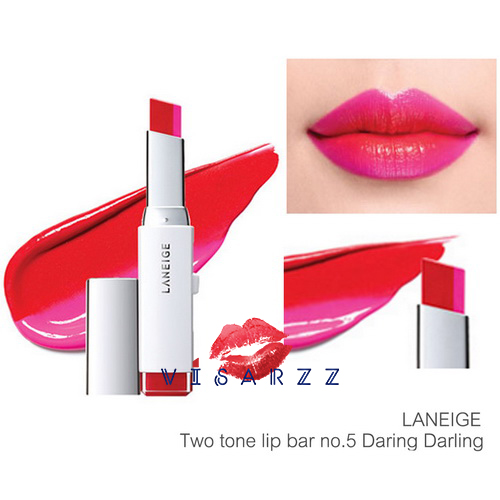 (ลด 45%) Laneige Two Tone Lip Bar 2g # 5 Daring Darling ลิปทูโทน สองสี จับคู่มาให้เรียบร้อยแล้ว ให้สีสวยเป๊ะ สวยง่ายทันใจ