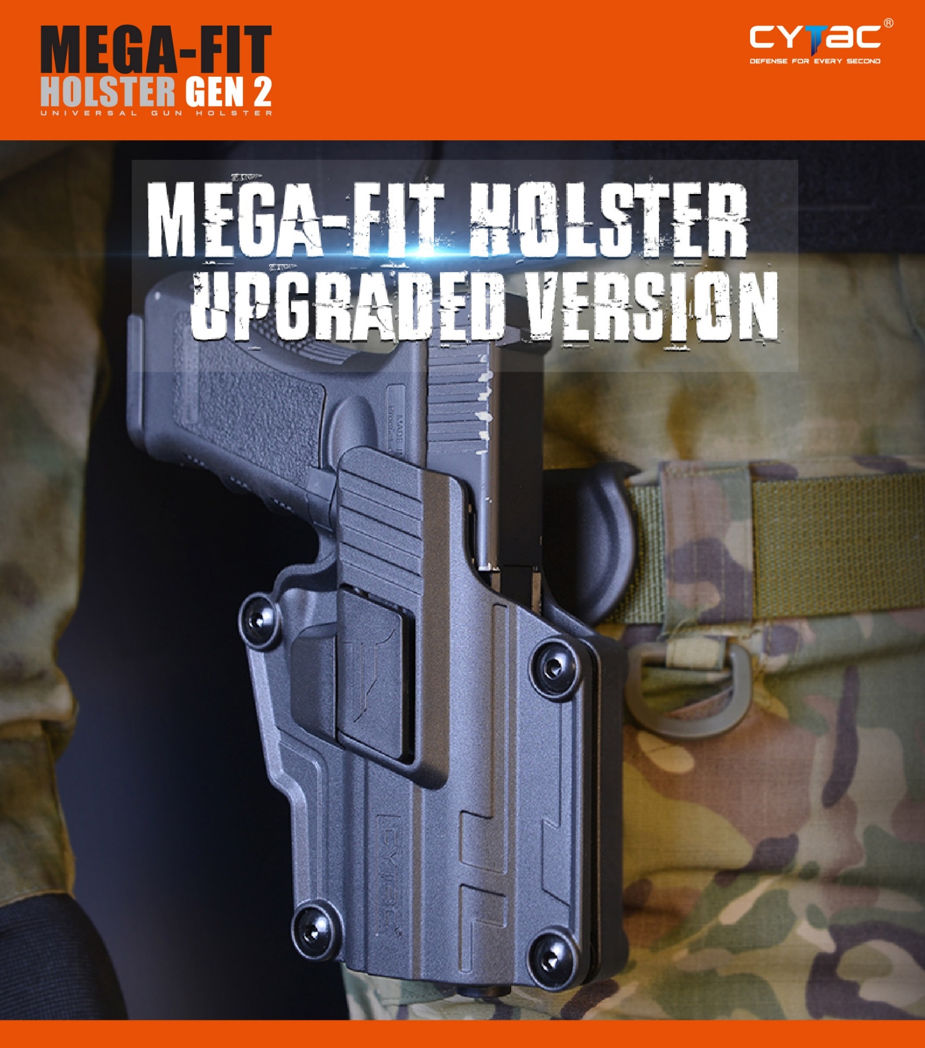 CYTAC thailand ซองพกนอกปลดล็อคนิ้วชี้ Cytac Mega-Fit Holster GEN2