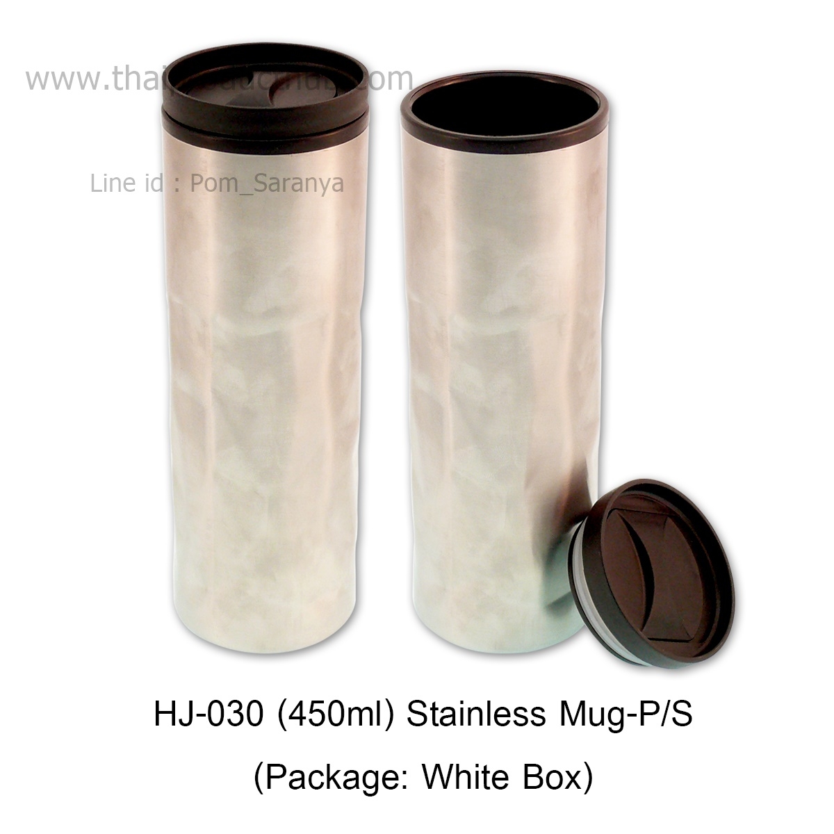 แก้วน้ำสแตนเลส มีฝาปิด (450ml)-0121