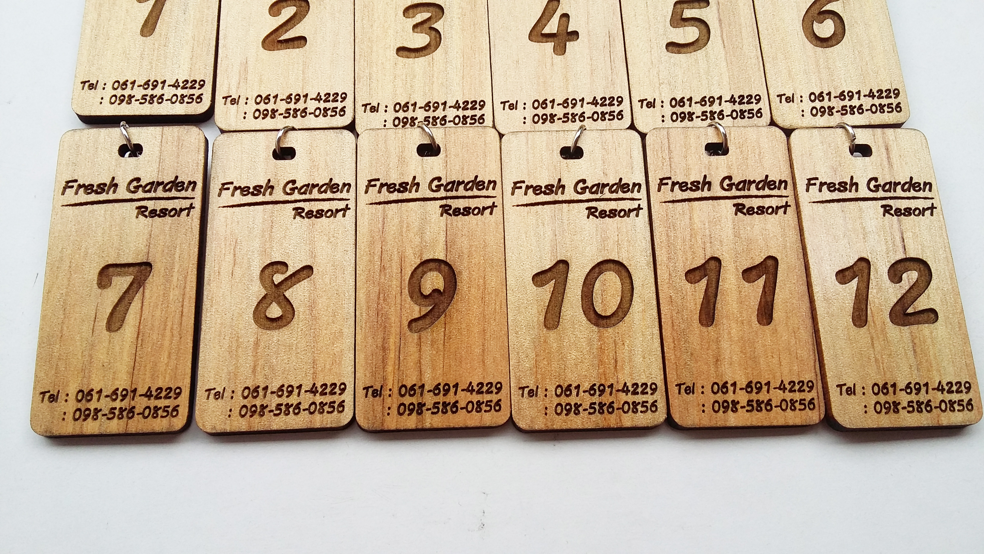 พวงกุญแจไม้ พวงกุญแจรีสอร์ท พวงกุญแจห้องพัก พวงกุญแจโรงแรม - เฟรชการ์เด้น รีสอร์ท