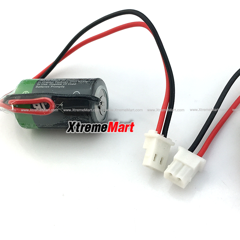 แบตเตอรี่ Tekcell SB-AA02 3.6V 1/2AA 14250 Lithium 1200mAh สีเขียว-ดำ with plug (ขั้วสีขาว) ก้อนละ