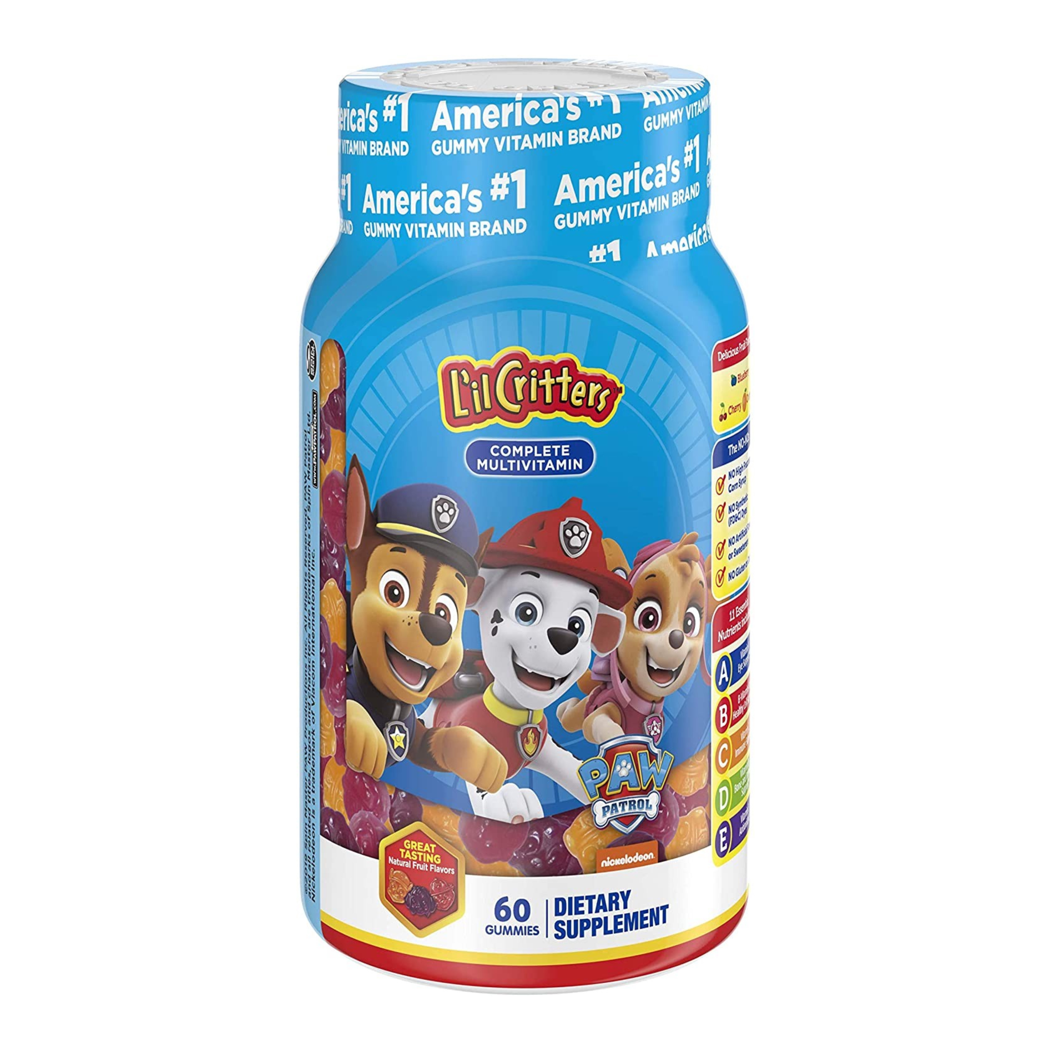วิตามินรวมสำหรับเด็กชนิดกัมมี่ L'il Critters Paw Patrol Complete Multivitamin (60 Gummies)