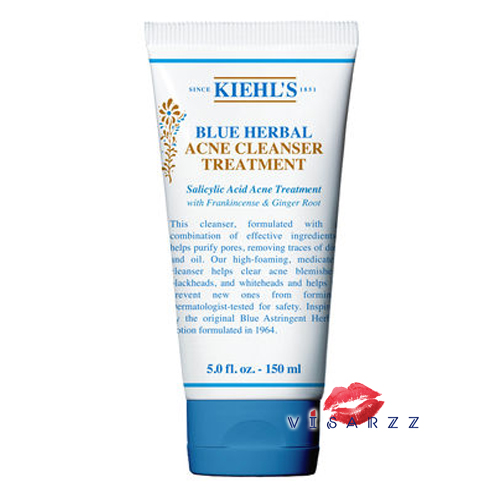 (Tester 30mL, รูปสินนค้าเป็นรุปขนาดจริง) Kiehl's Blue Herbal Acne Cleanser Treatment เจลล้างหน้าช่วยทำความสะอาดรูขุมขนและขจัดสิ่งสกปรกและคราบมัน ไม่ทำให้ผิวแห้ง ผ่านการทดสอบแล้วว่าช่วยเสริมปราการคุ้มกันผิว ช่วยปลอบประโลมและป้องกันสิวอักเสบ สิวหัวดำ แ