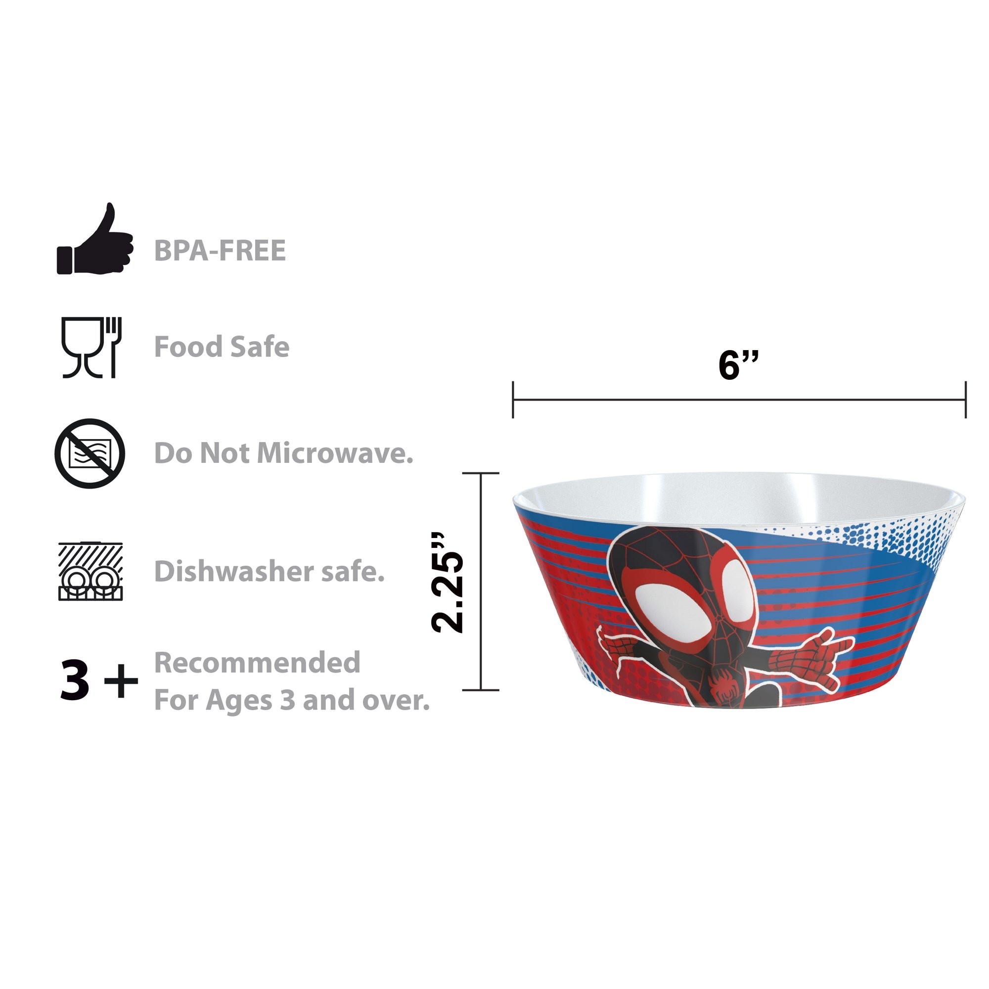 ชุดอุปกรณ์รับประทานอาหาร Zak! Spider-Man 5-Piece Dinnerware Set