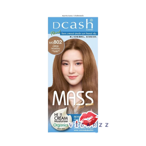 (MG802 น้ำตาลทองอ่อน) Dcash Master Floral Mass Color Cream ดีแคช มาสเตอร์ ฟลอรัล แมส คัลเลอร์ ครีม ครีมย้อมสีผม สีเด่นชัด ไม่แสบหนังศีรษะ