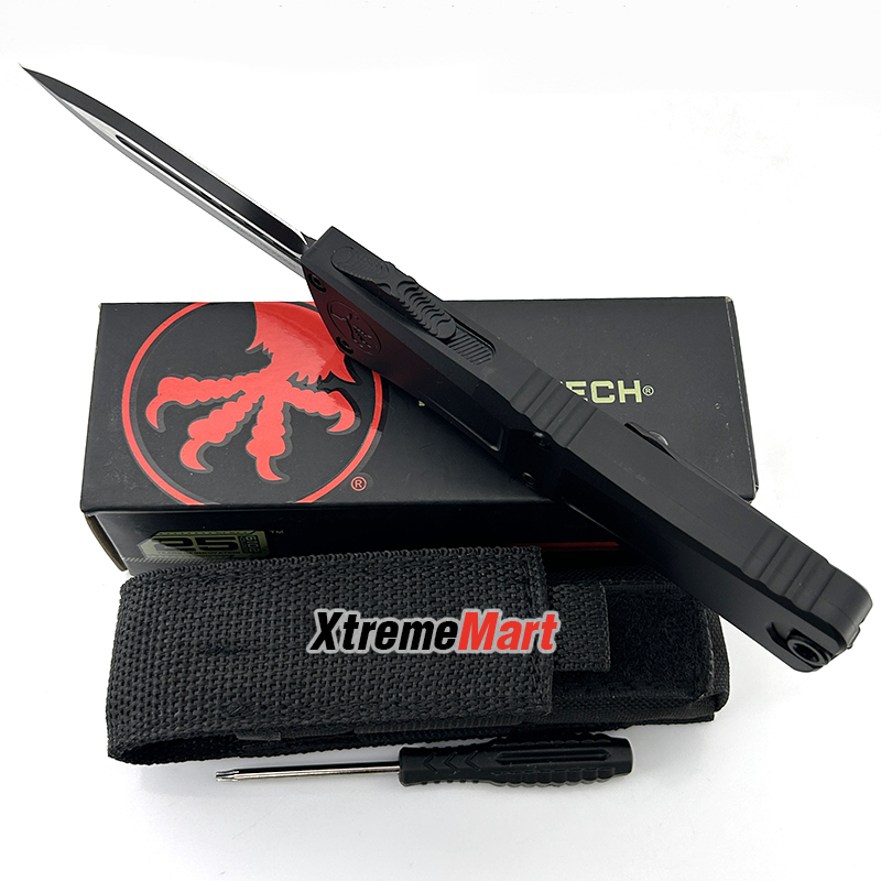 มีดสปริง Microtech Combat Troodon Gen3 (Gen III) D/E ใบสีดำ 2คมเรียบ ด้ามดำ Tactical Knife