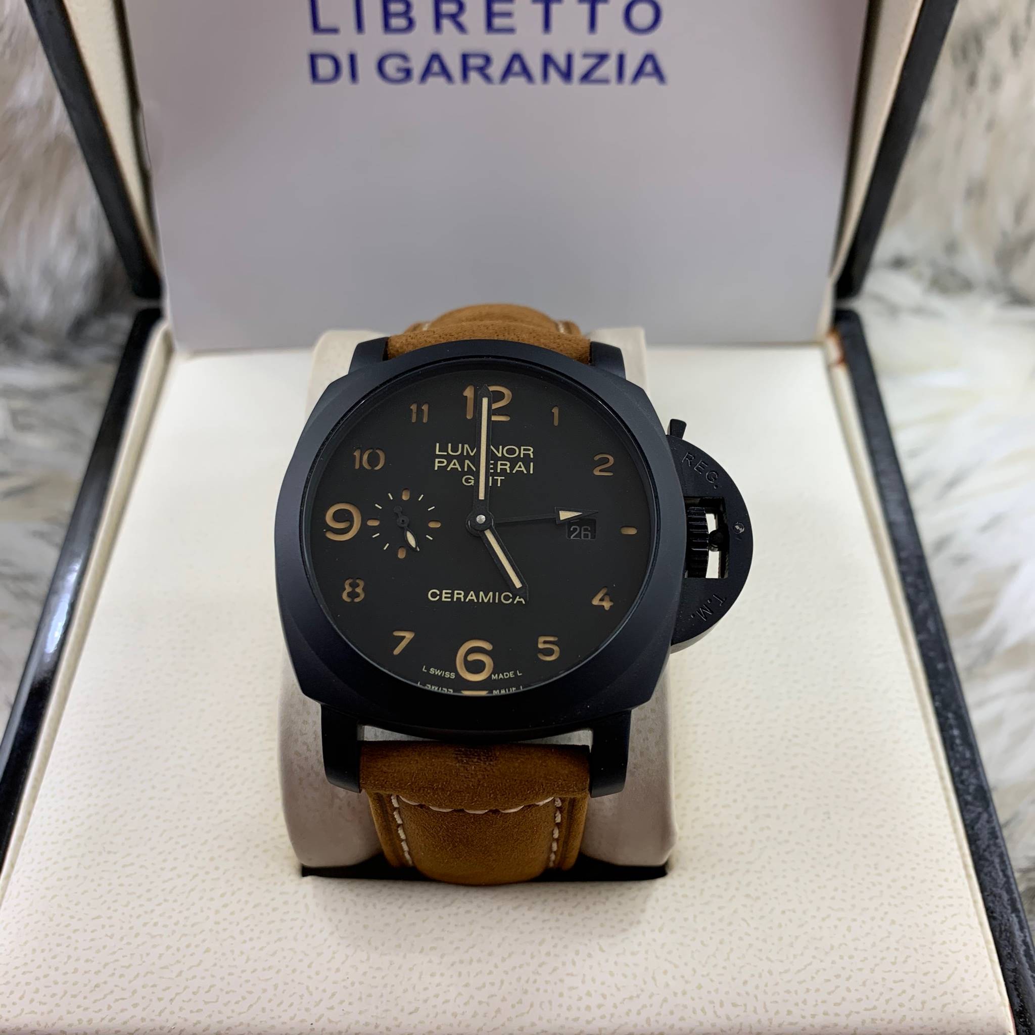 นาฬิกา Panerai Luminor GMT Pam 441 Ceramic PVD เกรด Mirror Swiss