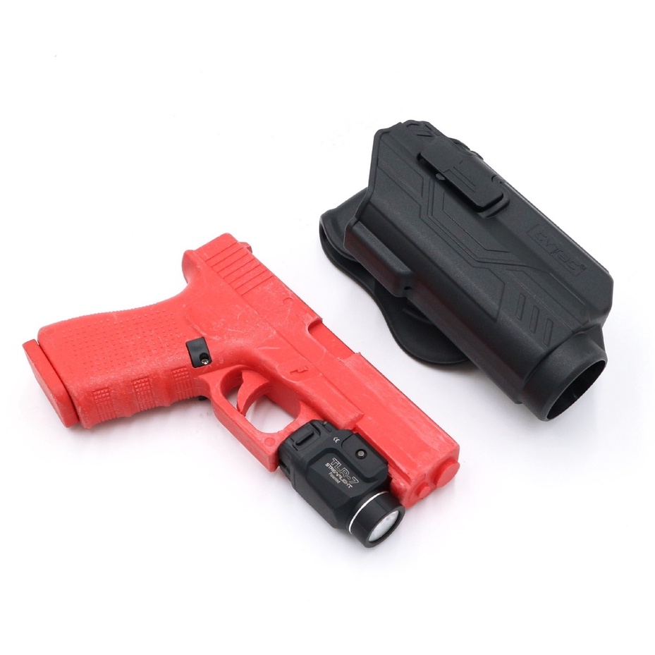 CYTAC thailand ซองพกนอก GLOCK 19 ติดไฟฉาย สามารถใช้กับไฟฉายหลายชนิด (ปลดล็อคนิ้วชี้)