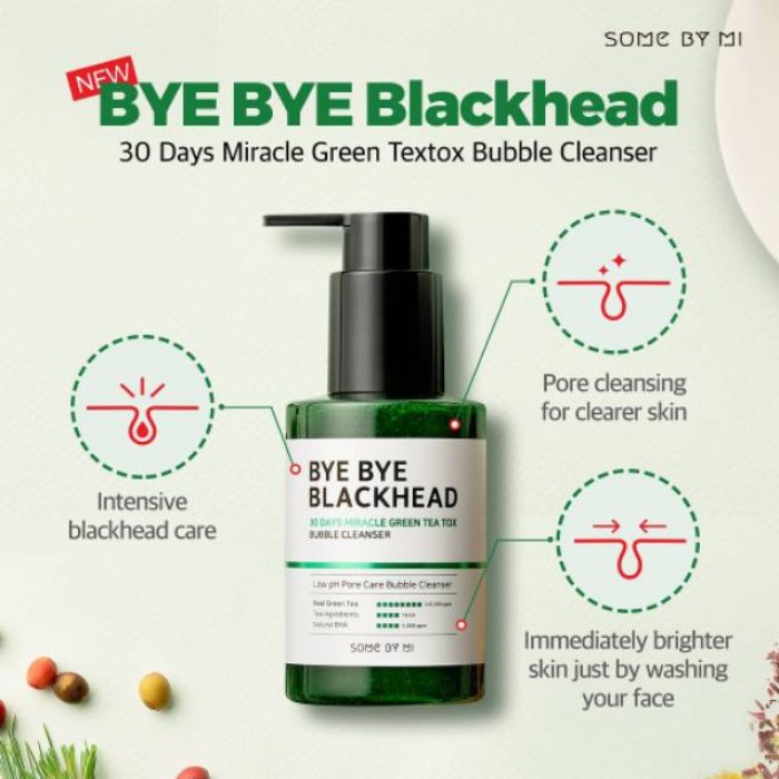 Some by Mi Bye Bye Blackhead bubble Cleanser 120g คลีนเซอร์บำรุงผิวหน้า ช่วยลดเลือนริ้วรอย ลดรอยสิวต่างๆ ด้วยการมาส์กเพียงไม่กี่นาที