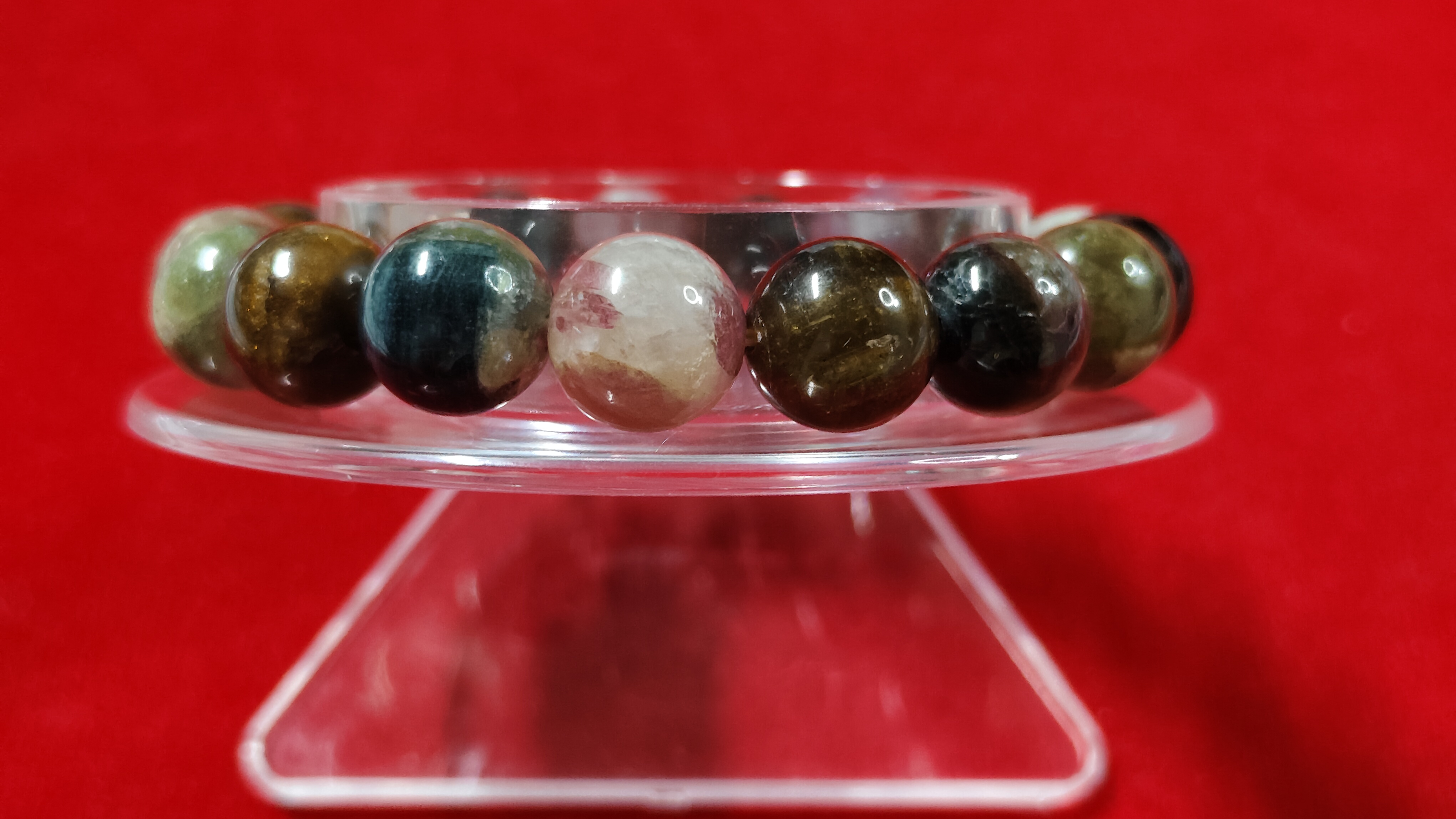 #ข้อมือหินทัวร์มาลีน (Tourmaline)หลากสีรหัสbh-0036