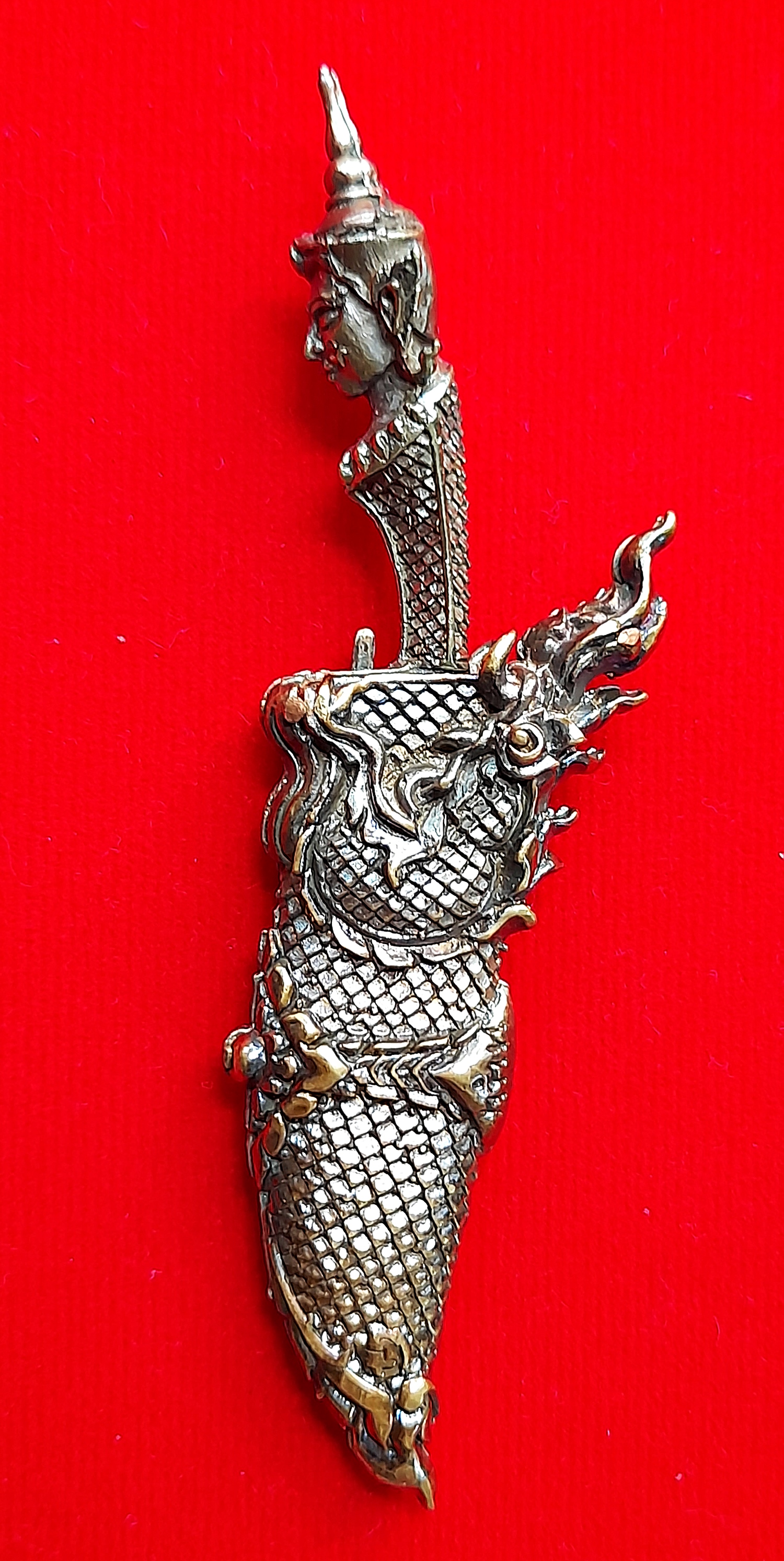 มีดหมอท้าววิรูปักษ์ (ท้าววิรูปักษ์ เทวดาผู้เป็นใหญปกครองพญานาค) หล่อนำฤกษ์ เนื้อสัตตะโลหะ (พิเศษ(เฉพาะหล่อนำฤกษ์)) ปี2564 #รับประกันแท้ - หลวงพ่อหนุน วัดพุทธโมกข์