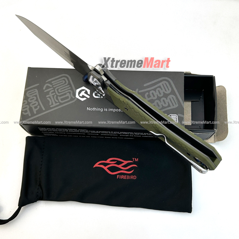 มีดพับ Ganzo 7491 Firebird G7491-GR ใบมีด 440C ด้าม G10 สีเขียว 58-60HRC Survival Camping มีดยุทธวิธี EDC (เล่มละ)