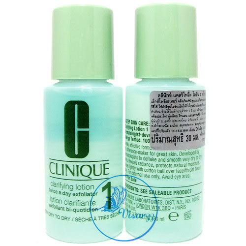 (Tester) Clinique Clarifying Lotion Twice a Day Exfoliator 1 30mL โลชั่นเช็ดผิวสำหรับผู้ที่มีผิวแห้ง