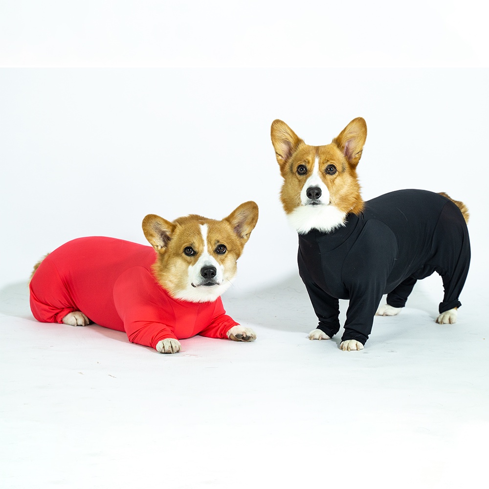CH3 CHUBBIES NylonDEVIL Red-Black UPF50+ Onesies ชุดกันขนร่วงสัตวเลี้ยง เสื้อสุนัข กันขนร่วงหมาในบ้าน รถ ป้องกันเลียแผล