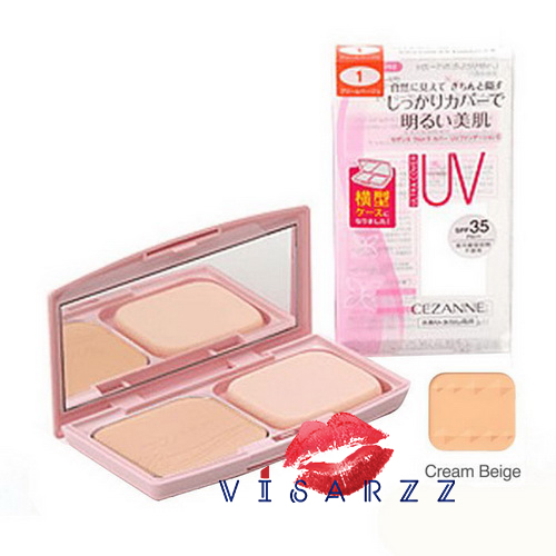 (#1) Cezanne Ultra Cover UV Foundation II SPF 35/PA++ # 1 Cream Beige แป้งผสมรองพื้นตลับชมพู เน้นปกปิด คุมมันดีเยี่ยม เนื้อ Matte ค่ะ