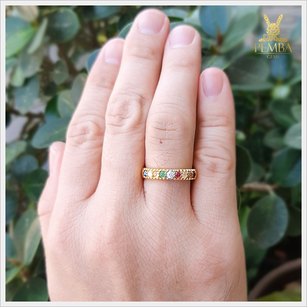 แหวนนพเก้าแท้ ดีไซน์ทันสมัย งานสุดละเอียดประณีต