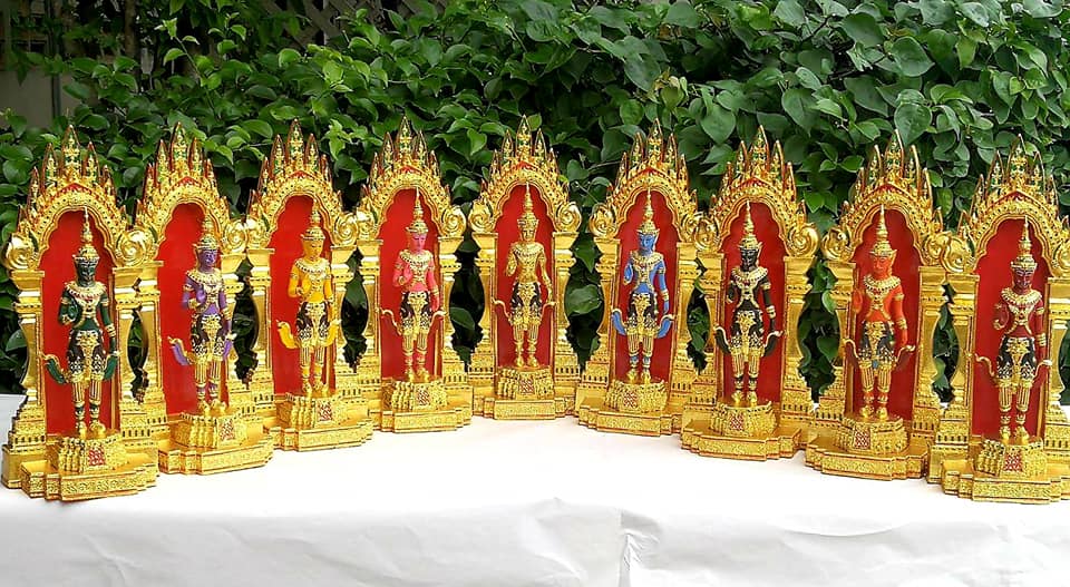 รูปหล่อ เทวดานพเคราะห์ ทั้ง9 เนื้องานเรซิ่น ลงสีปิดทอง (สูง30ซม) (ราคาองค์ละ4500บาท) (งานหล่อทำใหม่ยังไม่ได้ผ่านพิธีปลุกเสก)