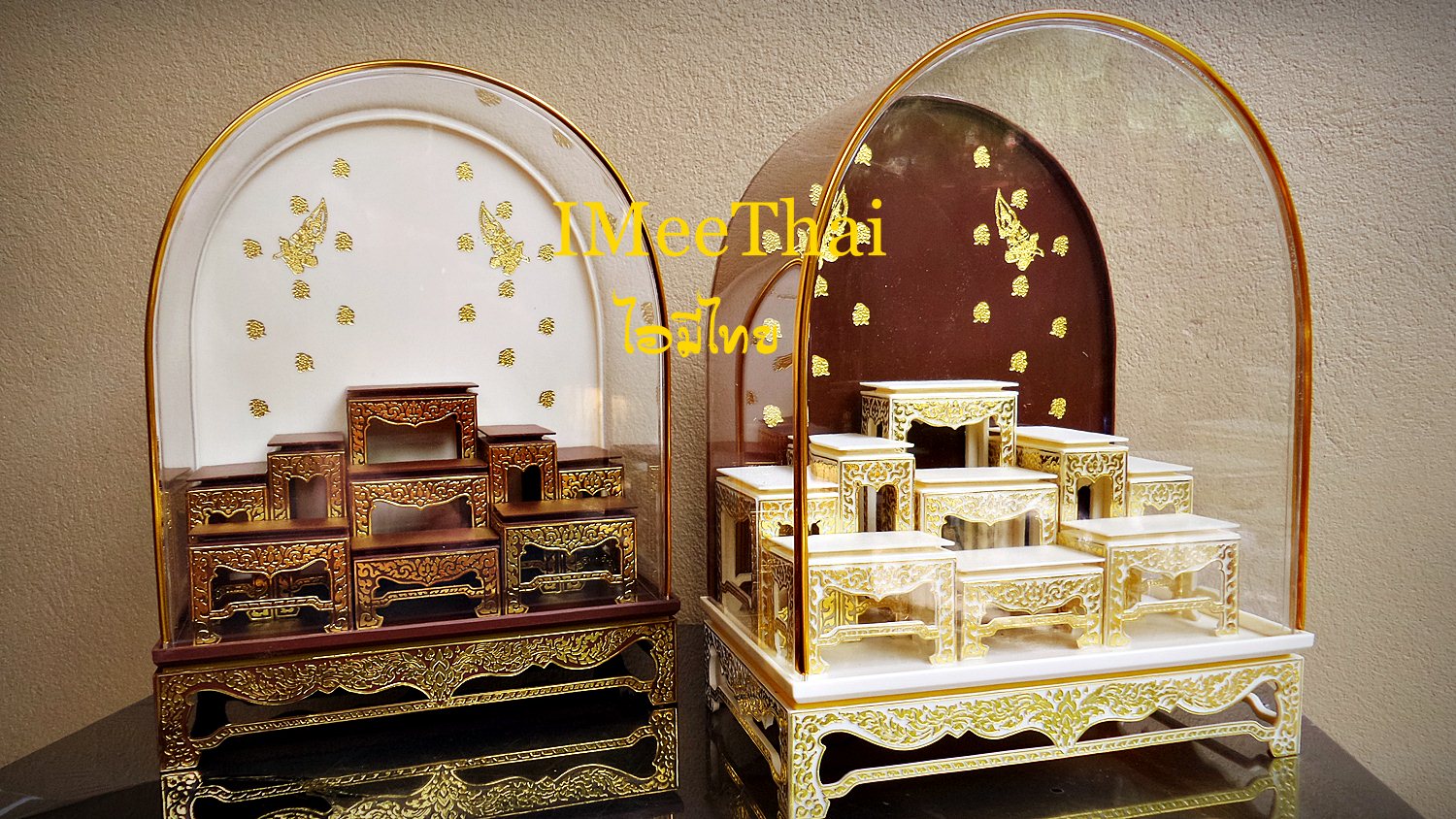 ตู้โชว์ แบบ ตู้ครอบแก้ว - โต๊ะหมู่บูชา (กว้าง11xยาว19xสูง24 ซม) - ( พระเครื่อง วัตถุมงคล ขนาดเล็ก กระทัดรัด)