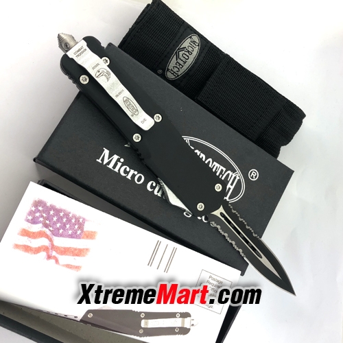 มีดสปริงตรง Microtech รุ่นใหญ่ คม 2 ด้าน กึ่งหยัก 00556 D/E Automatic Knife Camping Tool