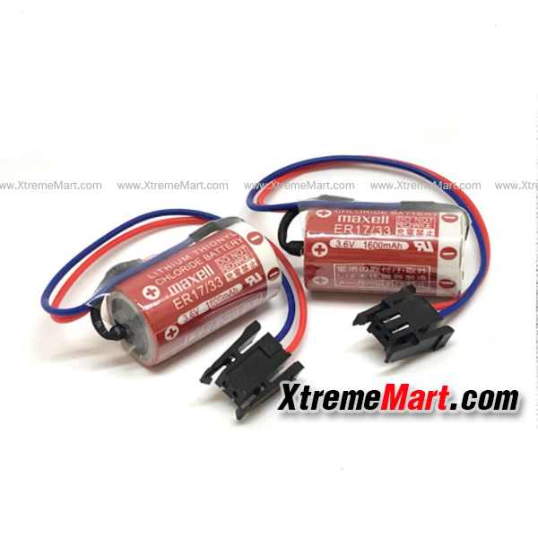แบตเตอรี่ Maxell ER 17/33 Lithium Battery 3.6V 1600 mAh สายขั้วดำ