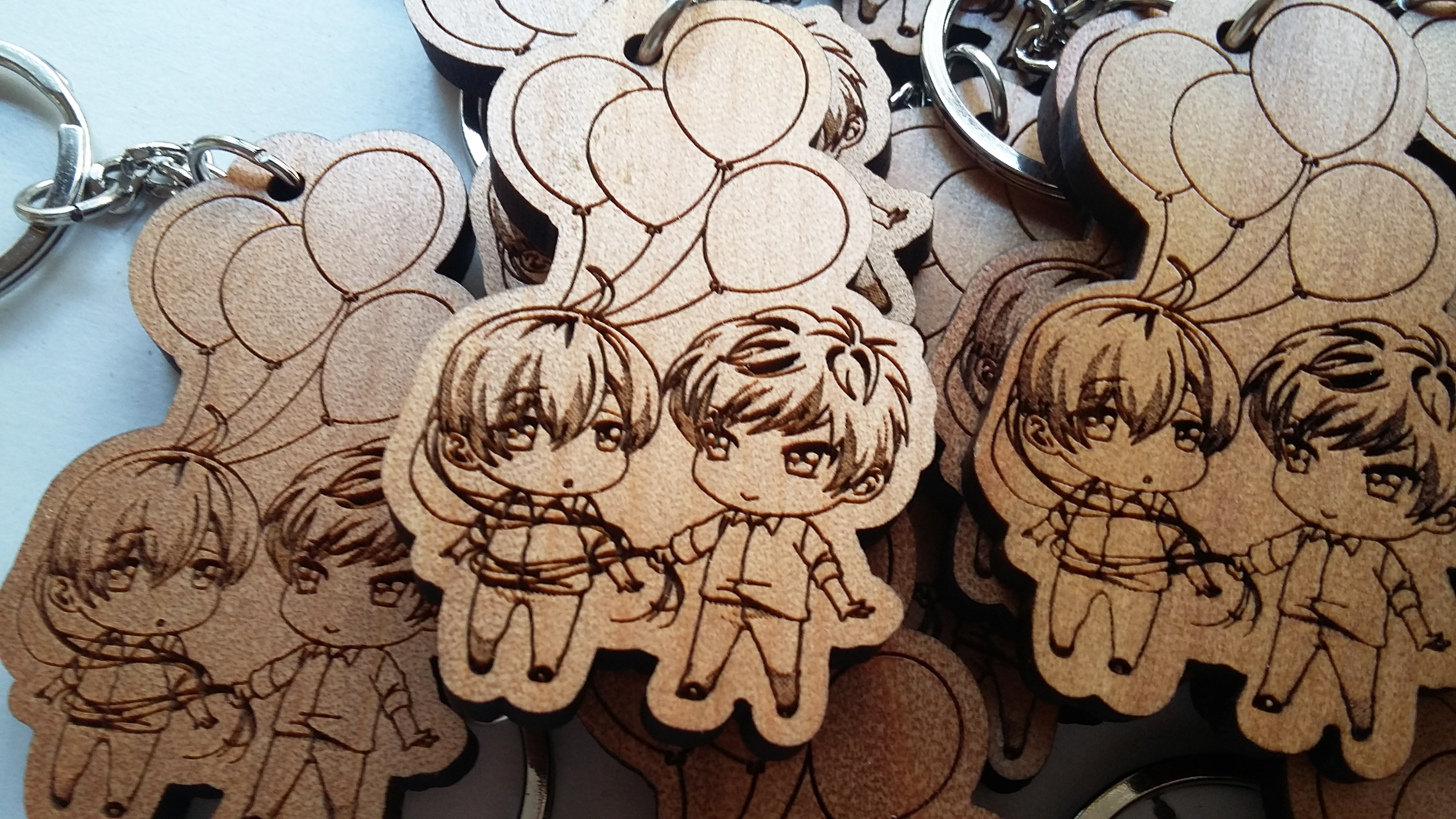 พวงกุญแจไม้ พวงกุญแจที่ระลึก รูปการ์ตูน
