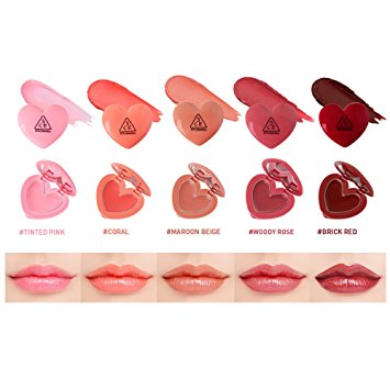 3CE Heart Pot Lip 1.4g # Brick Red ลิปบาล์มเปลี่ยนสี มีส่วนผสมที่ช่วยบำรุงปากให้ชุ่มชื่น พร้อมทั้งเปลี่ยนสีปากไปพร้อมๆกัน แพคเกจหัวใจสุดคิ้วท์ และมีกระจกในตลับ