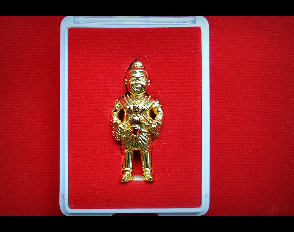 เทพ กุมารเทพ(ท่านอินทกะ) (ทรงอาวุธ คือ ซ้าย-จักรนารายณ์ ขวา-ตรีพระอิศวร) เนื้อสำริด ชุบทองคำแท้ ฝังพลอย รุ่นพิทักษ์ ปี2559 #รับประกันแท้