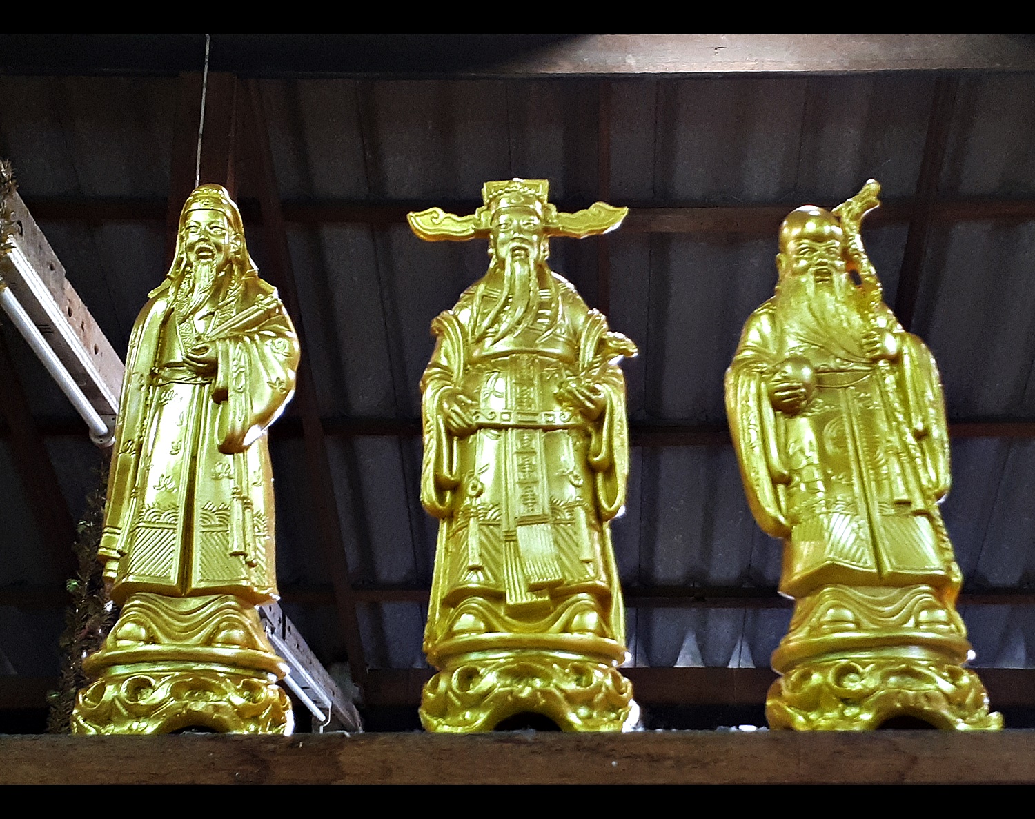 รูปหล่อ รูปปั้น ฮก ลก ซิ่ว (สีขาว สีทอง สีน้ำตาล ลงสี) (สูง27ซม. กว้าง10ซม.) เนื้อเรซิ่น