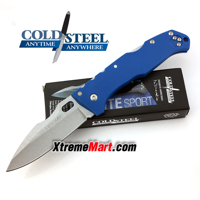 มีดพับ Cold Steel รุ่น 4116 Stainless Blade Stonewash ด้าม GFN สีฟ้า