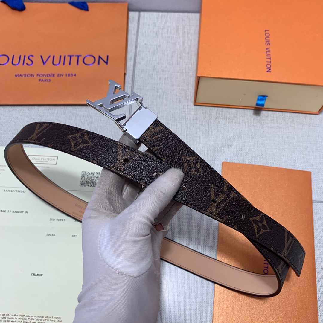 เข็มขัด LV monogram ผู้หญิง หัวเงิน และทอง