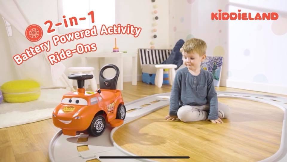 รถแมคควีนแบตเตอรี่พร้อมรางขับขี่ Kiddieland Cars Lightning McQueen 2-in-1 Battery Powered Activity Ride-On