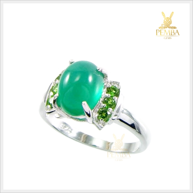 แหวนโมราแท้ เงินแท้925 ชุบทองคำขาว แหวนพลอยแท้