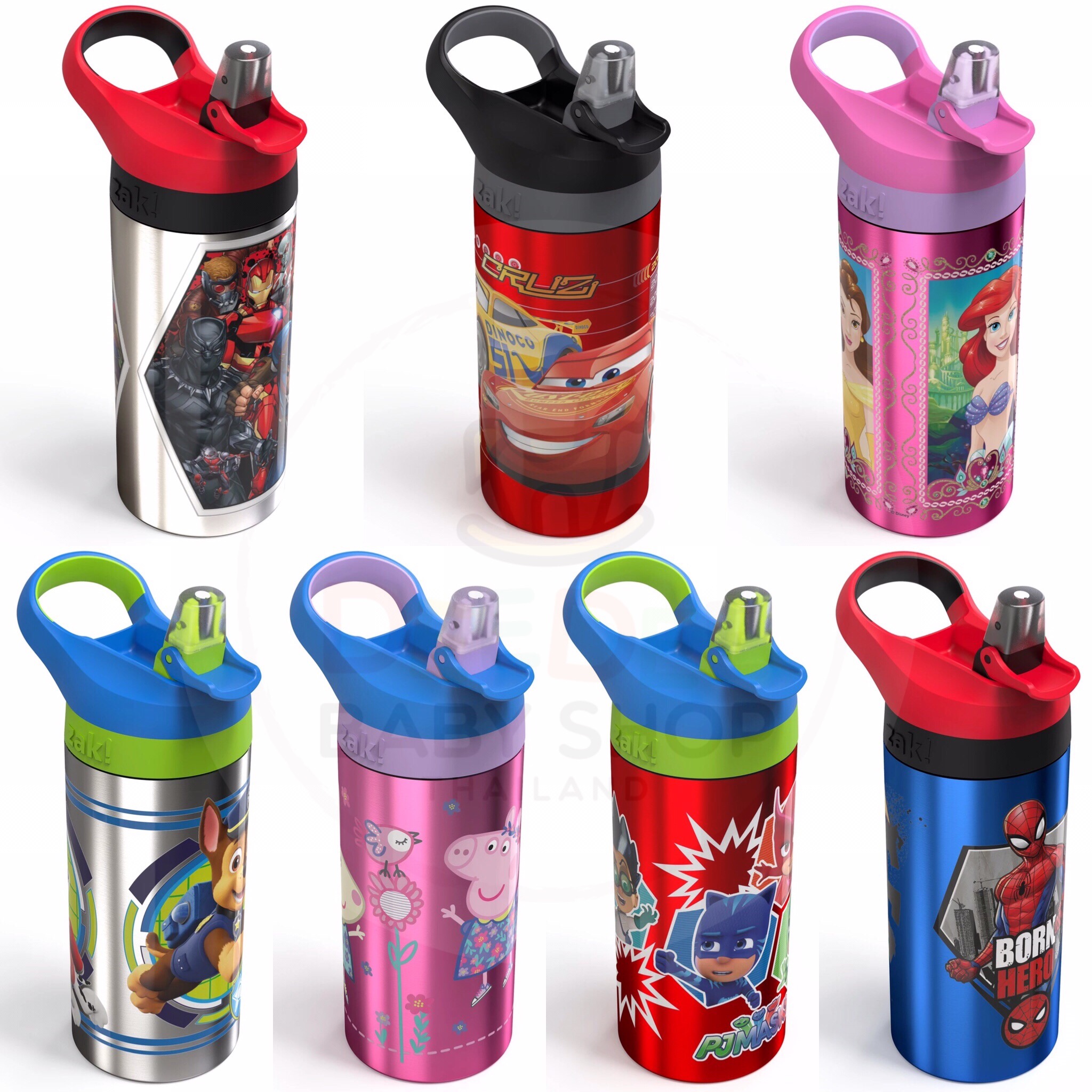 กระติกน้ำเสตนเลสสำหรับเด็ก Zak! PJ Masks 19.5 Oz. Stainless Steel Water Bottle
