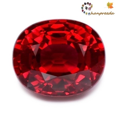 Natural Ruby พลอยทับทิม เกรดสวย รูปไข่ หนัก 2.14 กะรัต สีแดงสวย หวาน ไม่ติดดำ ไม่ติดส้ม ความสะอาดมองตาเปล่าไม่มีตำหนิ ส่องด้วยกล้องขยายสะอาดไม่มีตำหนิ