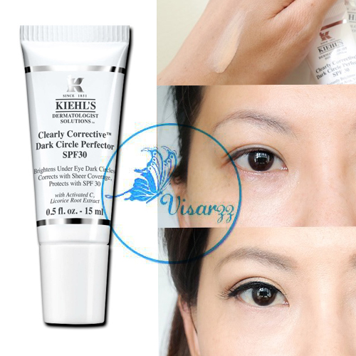 (ลดพิเศษมากกว่า 40%) Kiehl's Clearly Corrective Dark Circle Perfector with SPF30 15mL ครีมฟื้นบำรุงผิวรอบดวงตาเนื้อบางเบาที่เพิ่มระดับการปกปิด ติดทนนาน พร้อมค่าเอสพีเอฟ30 ทางเลือกใหม่ในการจัดการรอยคล้ำใต้ตาด้วย 3 ปฏิบัติการในหนึ่งเดียว