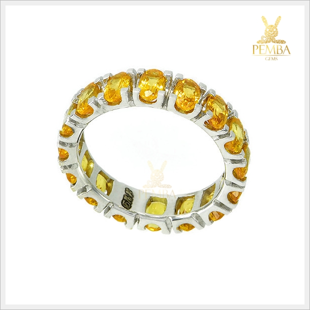 แหวนบุษราคัมแท้ สีน้ำทอง รอบนิ้้วเสริมเสน่ห์น่าหลงไหล แหวนพลอยแท้