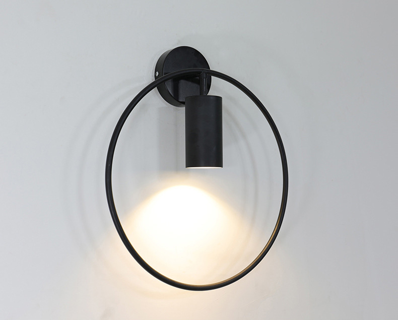 โคมไฟติดผนังภายในทรงกระบอกมีห่วงวงกลม 28x33cm [YY-0923]