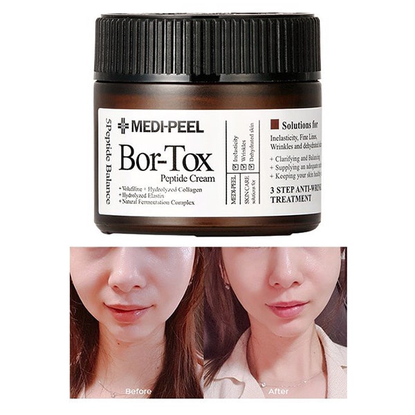 Medi-Peel Bor-Tox Peptide Cream 50g เมดิพีล ครีมบำรุงผิวเพื่อความกระชับยืดหยุ่นของผิวและต่อต้านริ้วรอยแห่งวัย อุดมด้วยเปปไทด์ 5 ชนิด พร้อมกับสารบำรุงเพื่อผิวแข็งแรง ชุ่มชื้น เรียบเนียน ดูอ่อนเยาว์