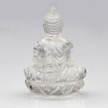 Carving Untreated Quartz (Rock Crystal) Buddha พระพุทธรูป ปางสมาธิ น้ำหนัก 7.81 กะรัต สีขาว Colorless งานแกะสลักสวย เนื้อสะอาดไม่มีตำหนิ