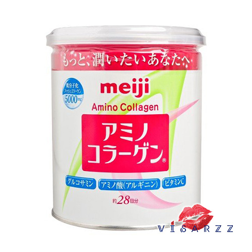 (กระป๋องชมพู) Meiji Amino Collagen 5000mg คอลลาเจน 5,000 มก. ช่วยให้ผิวนุ่ม ชุ่มชื้น และมีความยืดหยุ่นมากขึ้น