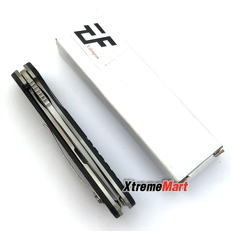 มีดพับ Eafengrow 02BS ด้ามดำ ใบเงิน stonewash D2 Blade Pocket Knives G10 Handle (เล่มละ)